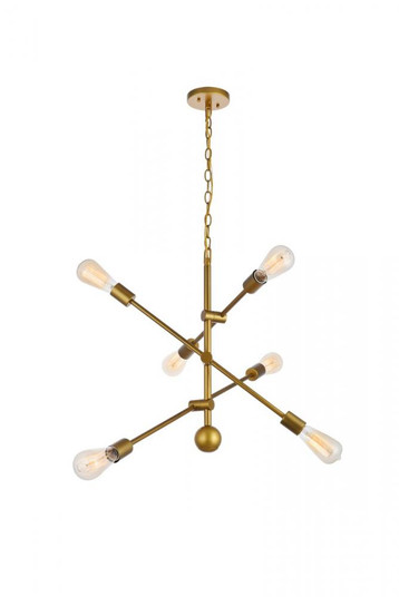 Axel 6 Lights Brass Pendant (758|LD8008D29BR)