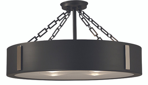 4-Light Charcoal/Polished Nickel Oracle Flush / Semi-Flush Mount (84|2416 CH/PN)