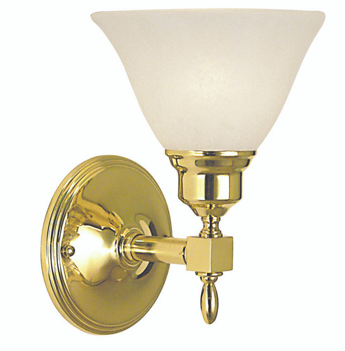 1-Light Polished Brass Taylor Sconce (84|2431 PB/WH)