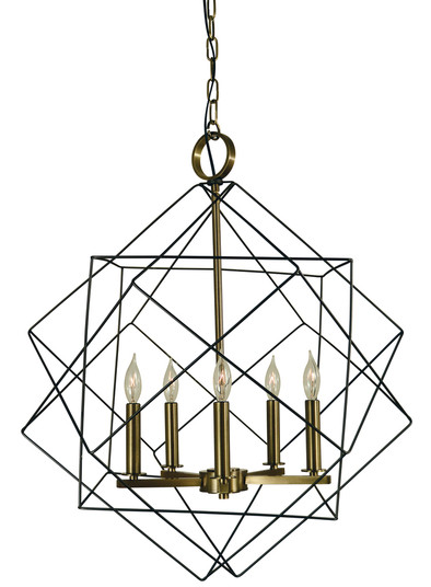 5-Light Mahogany Bronze/Antique Brass Etoile Chandelier (84|4705 MB/AB)