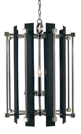 5-Light Polished Nickel/Matte Black Louvre Chandelier (84|4805 PN/MBLACK)