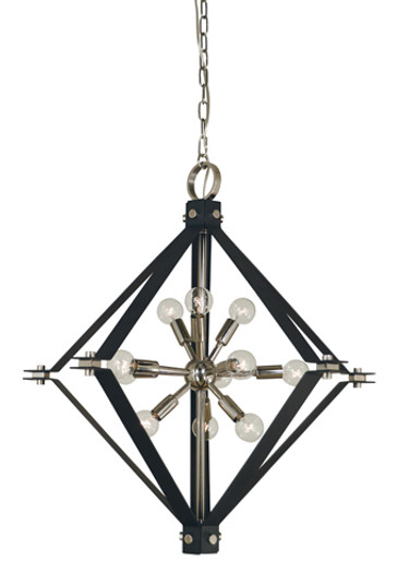 11-Light Polished Nickel/Matte Black Axis Chandelier (84|4818 PN/MBLACK)