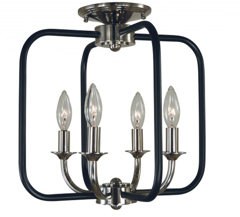 4-Light Boulevard Flush Mount/Semi Flush Mount (84|4911 PN/MBLACK)