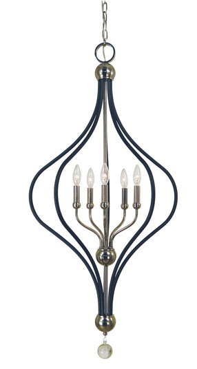 5-Light Polished Nickel/Matte Black Boulevard Chandelier (84|4950 PN/MBLACK)