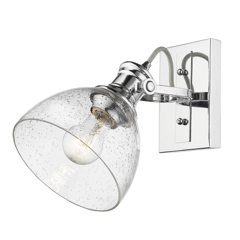Yep by Golden Lighting Hines 1-light Vanity in Chrome and Seeded Glass (36|3118-BA1 CH-SD)