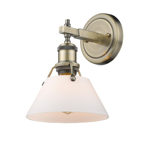 Yep by Golden Lighting Orwell 1-light Vanity in Aged Brass and Opal Glass (36|3306-BA1 AB-OP)