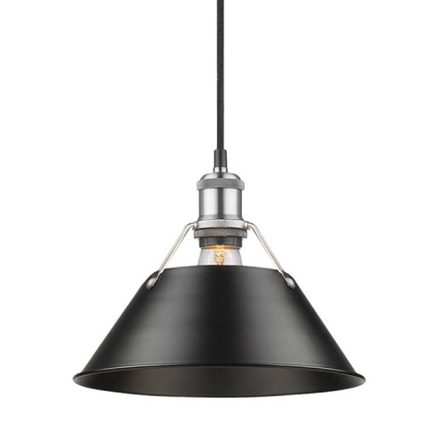 Yep by Golden Lighting Orwell 1-light 10in Pendant in Pewter and Matte Black shade (36|3306-M PW-BLK)