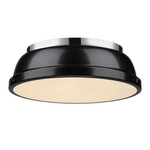 Yep by Golden Lighting Duncan 2-light Flush Mount in Chrome and Black shade (36|3602-14 CH-BK)