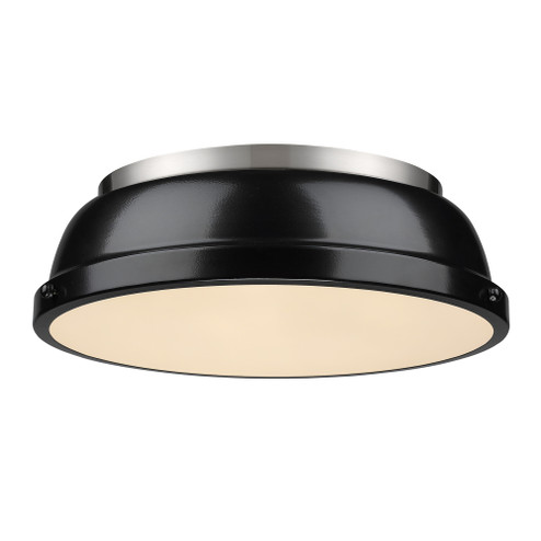 Yep by Golden Lighting Duncan 2-light Flush Mount in Pewter and Black shade (36|3602-14 PW-BK)