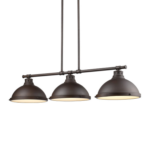 Yep by Golden Lighting Duncan 3-light Island Light in Rubbed Bronze and Rubbed Bronze shade (36|3602-3LP RBZ-RBZ)
