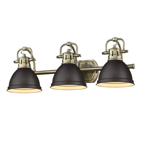 Yep by Golden Lighting Duncan 3-light Vanity in Aged Brass and Rubbed Bronze shade (36|3602-BA3 AB-RBZ)