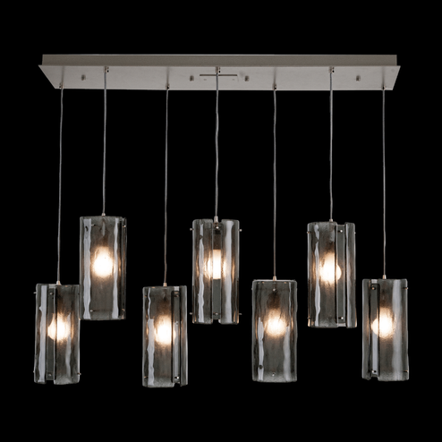 Textured Glass Linear 7pc Multi-Pendant (1289|PLB0044-07-BS-BG-C01-E2)