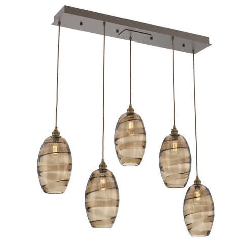 Ellisse Linear 5pc Multi-Pendant (1289|PLB0035-05-FB-OB-C01-E2)