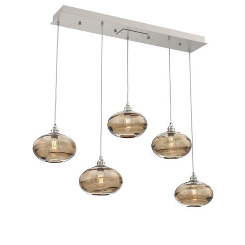 Coppa Linear 5pc Multi-Pendant (1289|PLB0036-05-BS-OB-C01-E2)