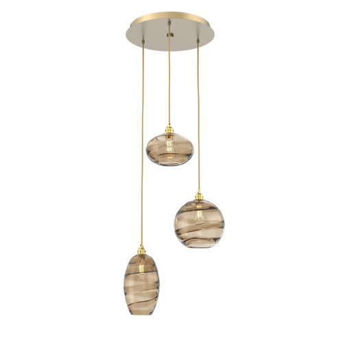 Misto Round 3pc Multi-Pendant (1289|CHB0048-03-GB-OB-C01-E2)