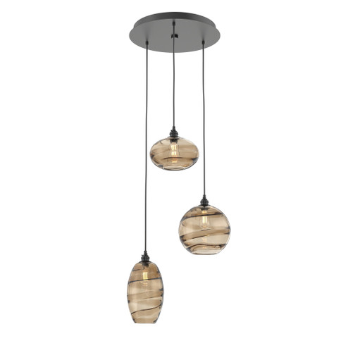 Misto Round 3pc Multi-Pendant (1289|CHB0048-03-MB-OB-C01-E2)