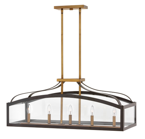 Large Five Light Linear Chandelier (87|3416BZ)
