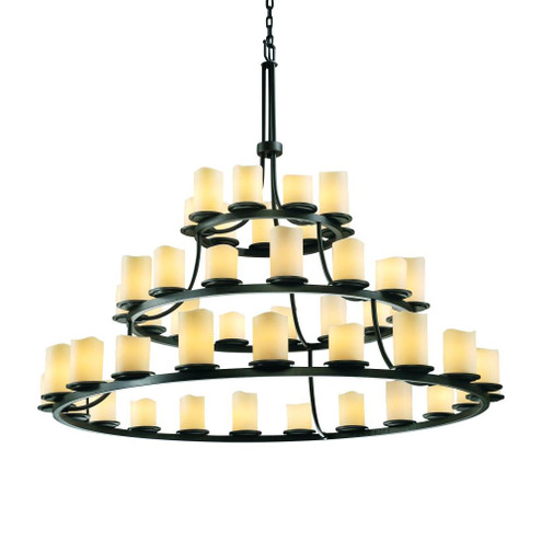 Dakota 45-Light 3-Tier Ring Chandelier (254|CNDL-8714-14-CREM-MBLK)
