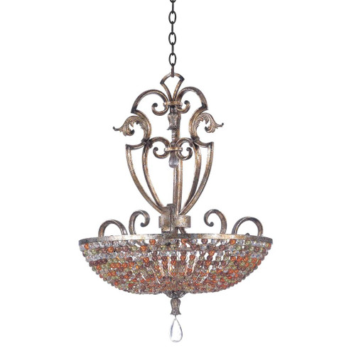 Chesapeake 6 Light 24.5 Inch Pendant With Beaded Bowl Shade (133|2566AF)