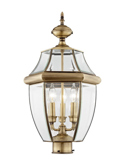 3 Light AB Outdoor Post Lantern (108|2354-01)