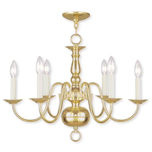 6 Light Polished Brass Chandelier (108|5006-02)