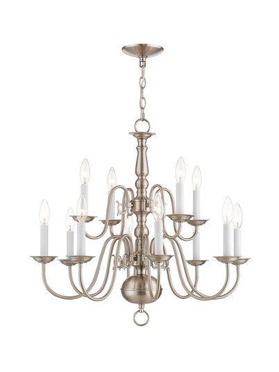 12 Light Brushed Nickel Chandelier (108|5012-91)