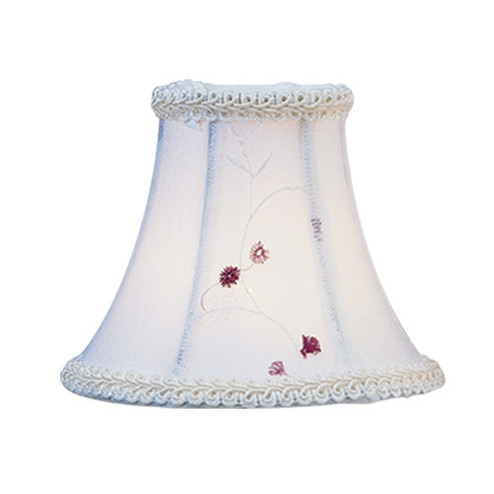 White Embroidered Floral Silk Bell Clip Shade (108|S221)