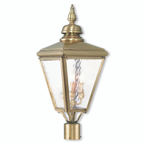 3 Light Antique Brass Post-Top Lantern (108|20433-01)