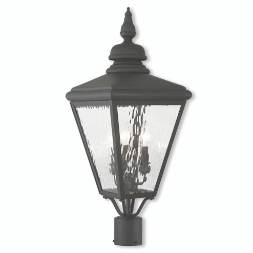 3 Light Black Post-Top Lantern (108|20433-04)