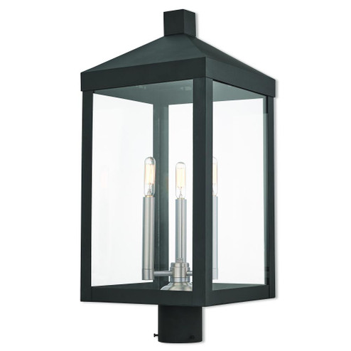 3 Lt BK Outdoor Post Top Lantern (108|20586-04)