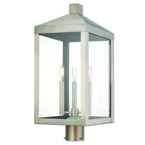 3 Lt BN Outdoor Post Top Lantern (108|20586-91)