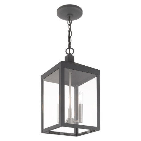 3 Lt Scandinavian Gray Outdoor Pendant Lantern (108|20593-76)