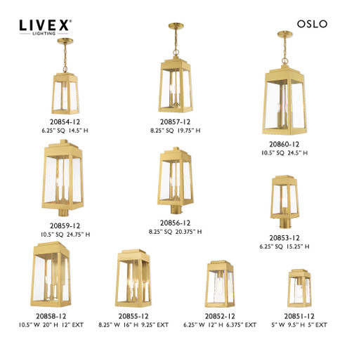 3 Lt Satin Brass Outdoor Wall Lantern (108|20855-12)