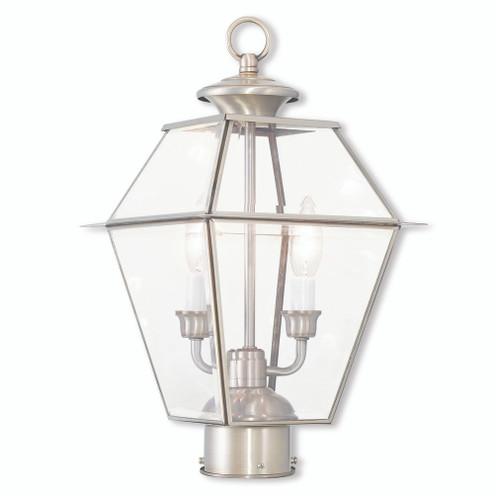 2 Light Brushed Nickel Post-Top Lantern (108|2284-91)