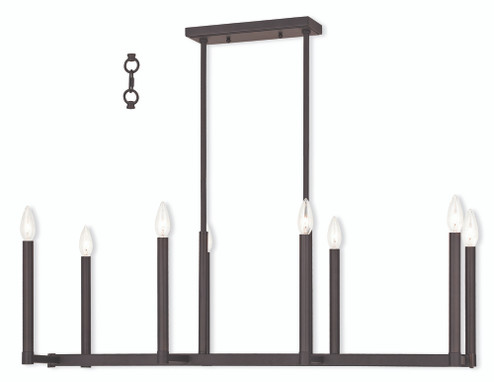 8 Light Bronze Linear Chandelier (108|40258-07)