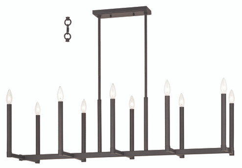 10 Light Bronze Linear Chandelier (108|40259-07)