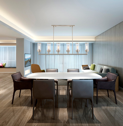 6 Lt Brushed Nickel Linear Chandelier (108|40476-91)