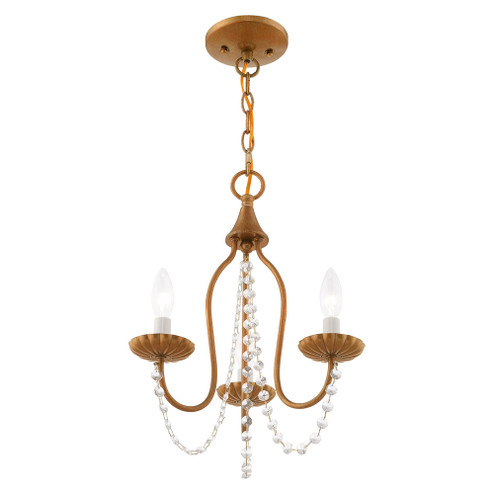 3 Lt Antique Gold Leaf Mini Chandelier (108|40793-48)