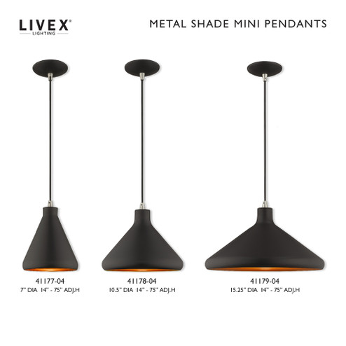 1 Lt Black Mini Pendant (108|41178-04)