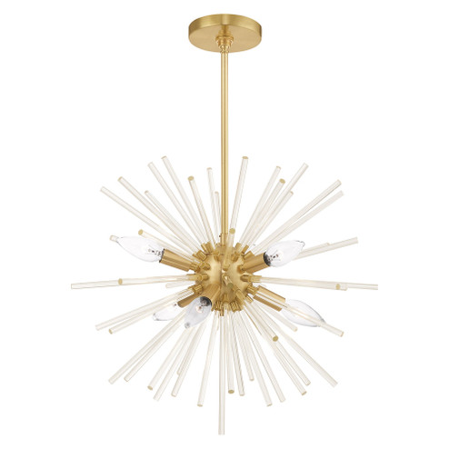 6 Lt Satin Brass Pendant Chandelier (108|41254-12)