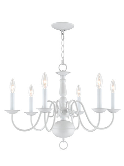 6 Light White Chandelier (108|5006-03)