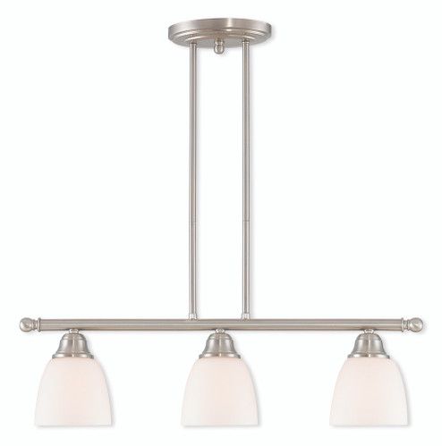 3 Light Brushed Nickel Linear Chandelier (108|53854-91)