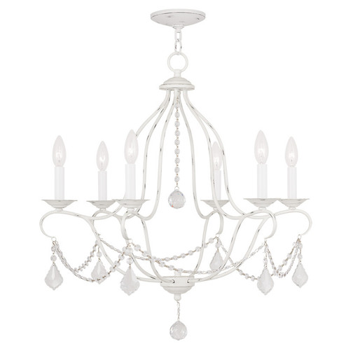 6 Light Antique White Chandelier (108|6426-60)