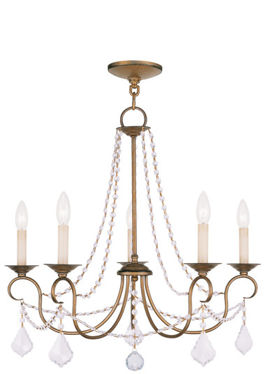 5 Light Antique Gold Leaf Chandelier (108|6515-48)