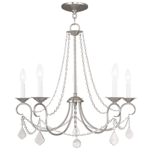 5 Light Brushed Nickel Chandelier (108|6515-91)