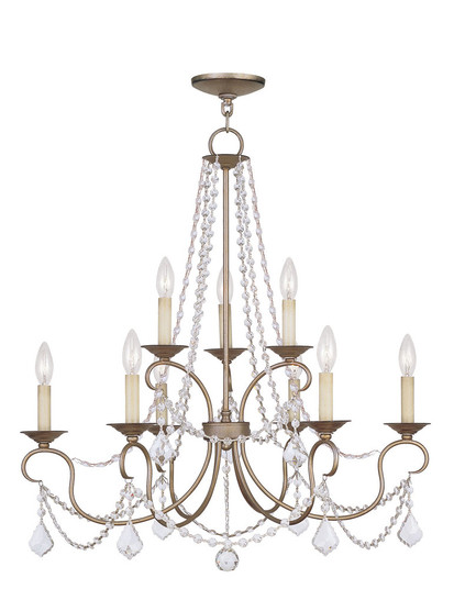 9 Light Antique Silver Leaf Chandelier (108|6519-73)