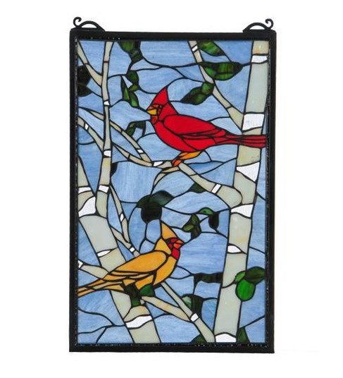 13''W X 10''H Cardinals Morning Stained Glass Window (96|119436)