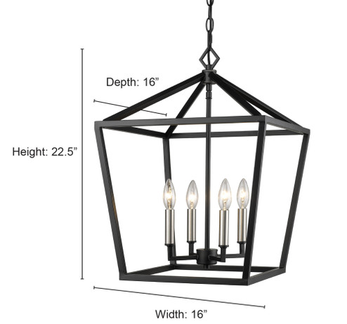 4-Light Pendant light Antique Silver (670|3244-AS)