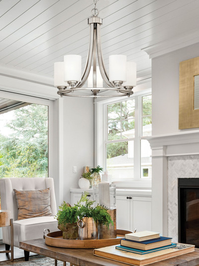 Bristo 5-Light Chandelier Ceiling Light Satin Nickel (670|7255-SN)