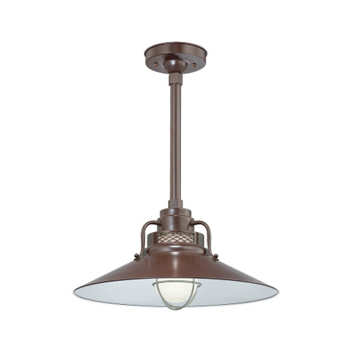 R Series 1-Light Stem Hung Railroad Shade Architectural Bronze (670|RRRS18-ABR)